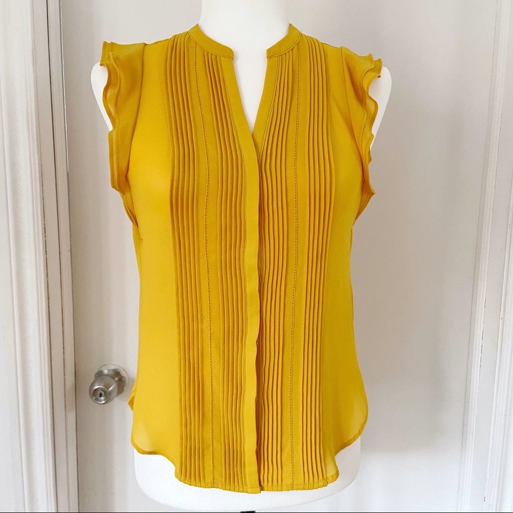H&M Conscious Button Down Top in Mustard Yellow